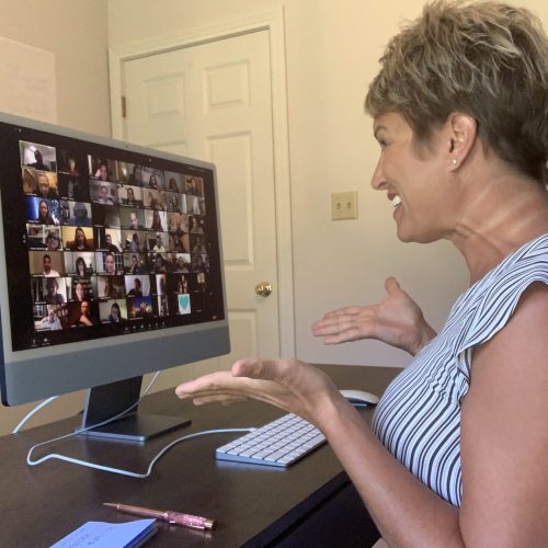 Kim Strobel teaching live virtual workshop